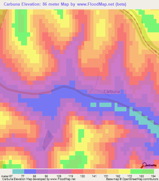 Carbuna,Moldova Elevation Map