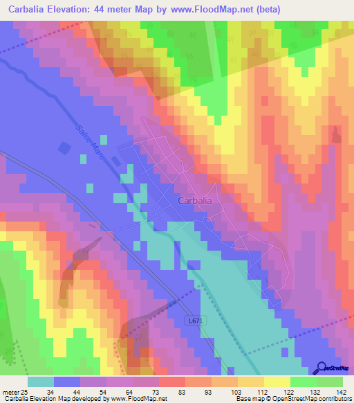 Carbalia,Moldova Elevation Map