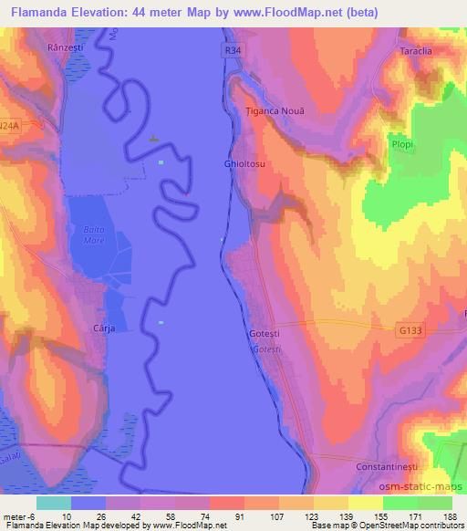 Flamanda,Moldova Elevation Map