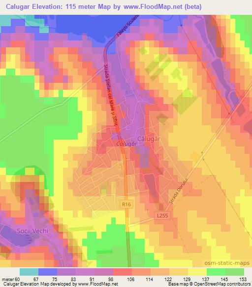 Calugar,Moldova Elevation Map