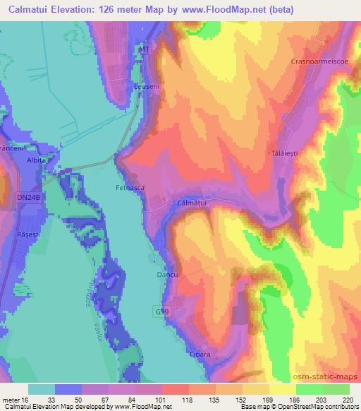 Calmatui,Moldova Elevation Map