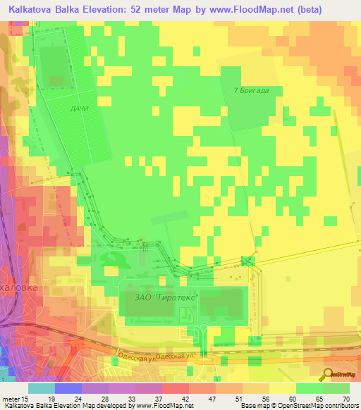 Kalkatova Balka,Moldova Elevation Map