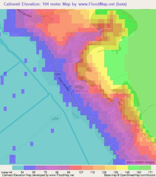 Calinesti,Moldova Elevation Map