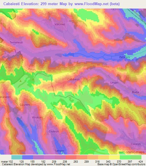 Cabaiesti,Moldova Elevation Map