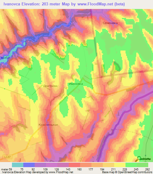 Ivanovca,Moldova Elevation Map