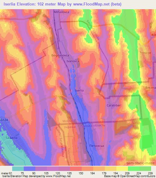 Iserlia,Moldova Elevation Map