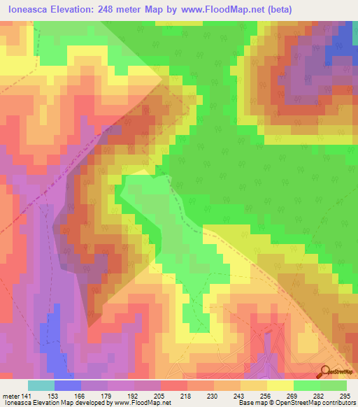 Ioneasca,Moldova Elevation Map