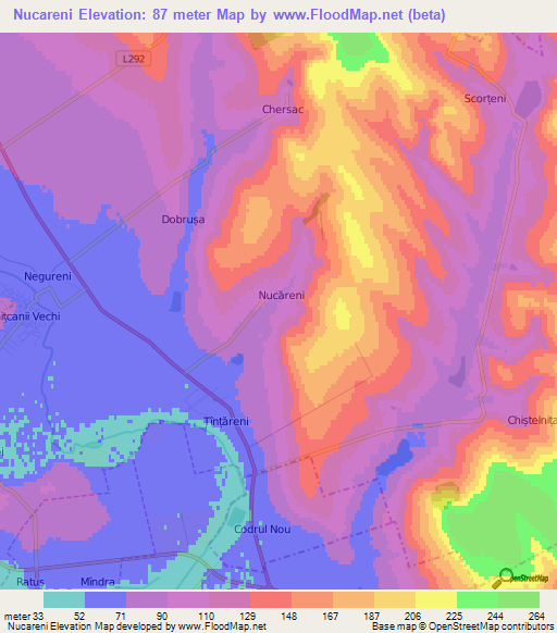 Nucareni,Moldova Elevation Map