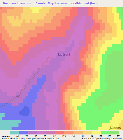 Nucareni,Moldova Elevation Map