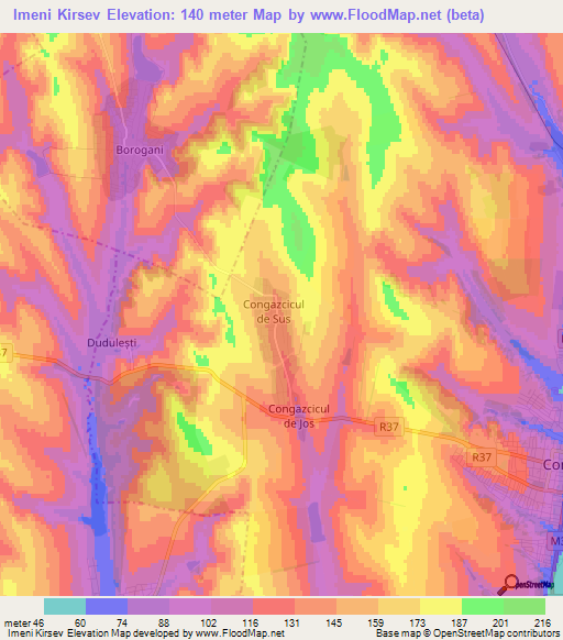 Imeni Kirsev,Moldova Elevation Map