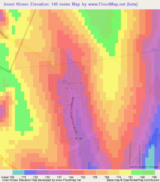 Imeni Kirsev,Moldova Elevation Map