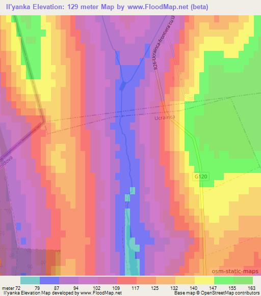 Il'yanka,Moldova Elevation Map