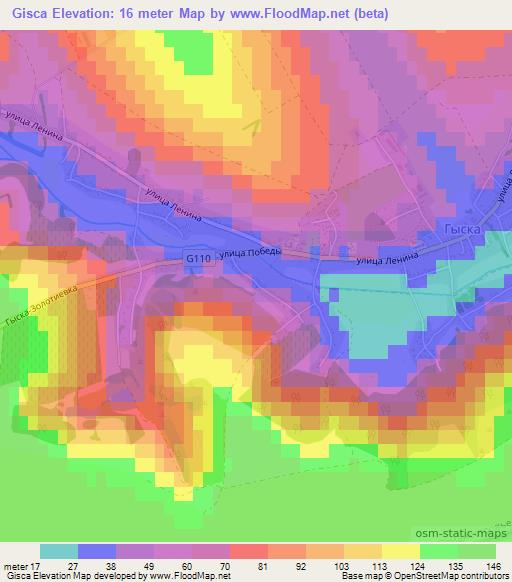 Gisca,Moldova Elevation Map