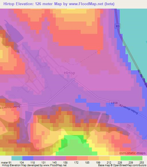 Hirtop,Moldova Elevation Map