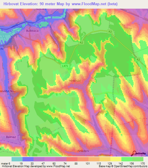 Hirbovat,Moldova Elevation Map