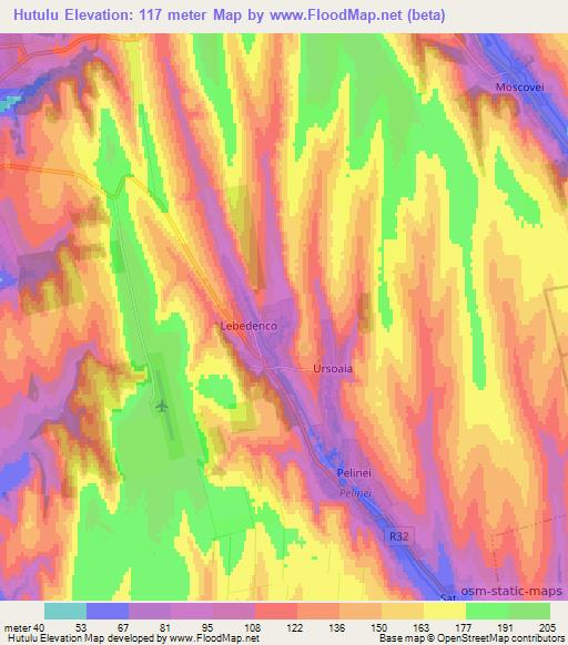 Hutulu,Moldova Elevation Map