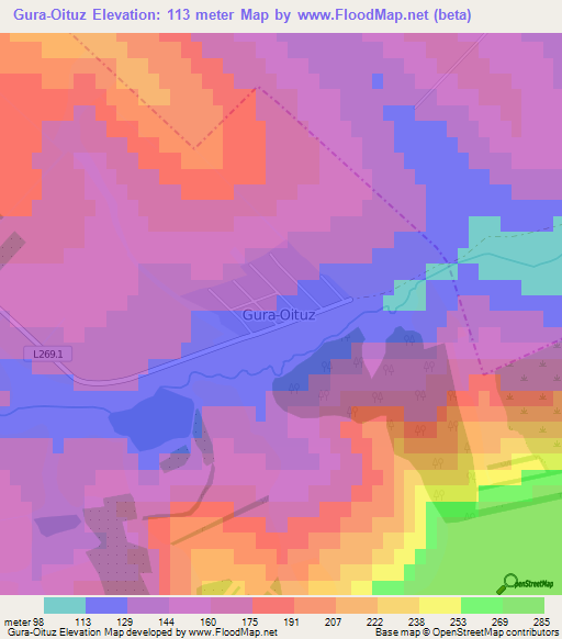 Gura-Oituz,Moldova Elevation Map