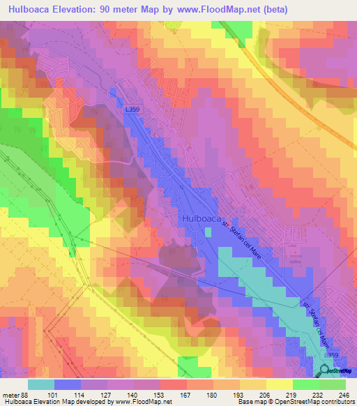 Hulboaca,Moldova Elevation Map