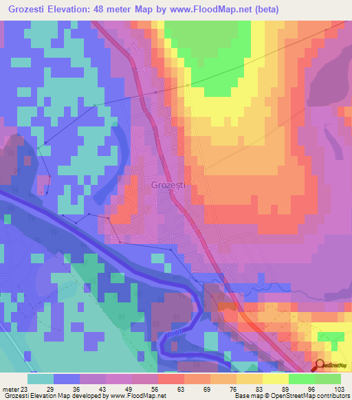 Grozesti,Moldova Elevation Map