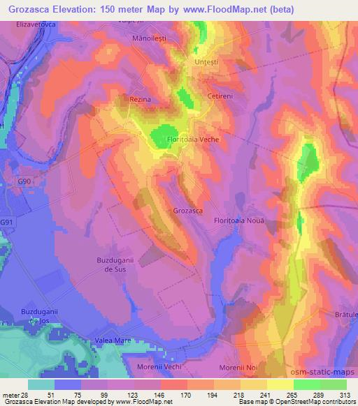 Grozasca,Moldova Elevation Map