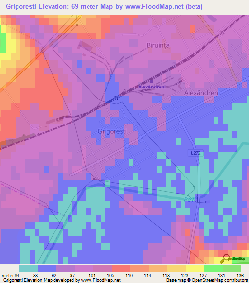 Grigoresti,Moldova Elevation Map