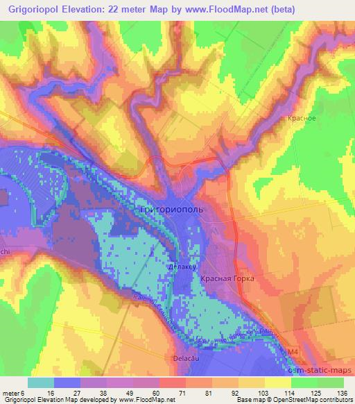 Grigoriopol,Moldova Elevation Map