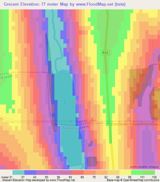 Greceni,Moldova Elevation Map