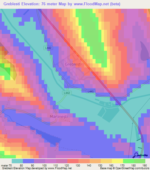 Greblesti,Moldova Elevation Map