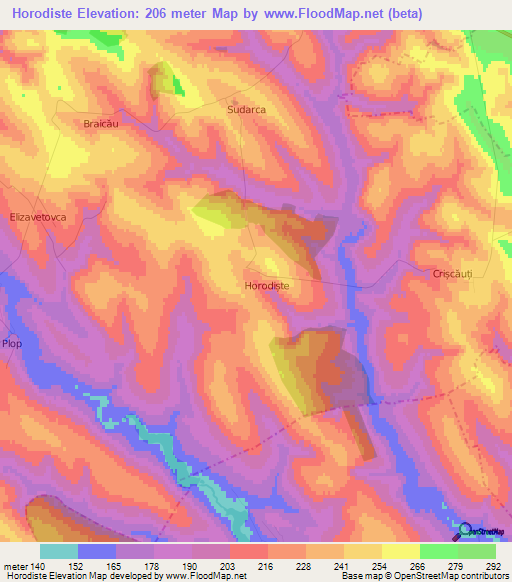 Horodiste,Moldova Elevation Map