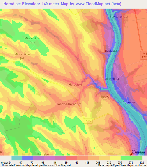 Horodiste,Moldova Elevation Map