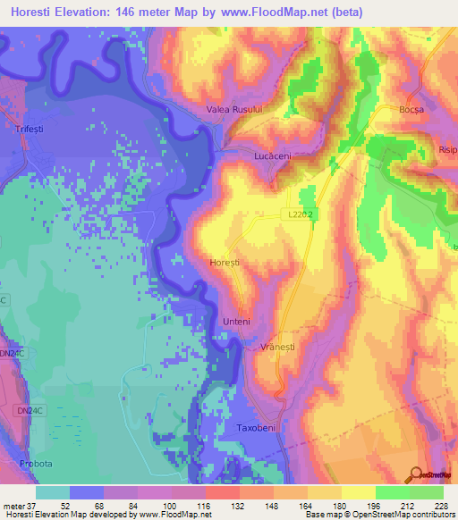 Horesti,Moldova Elevation Map