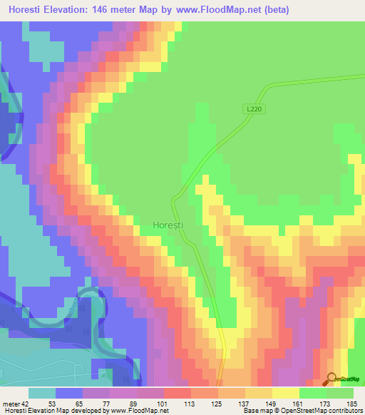 Horesti,Moldova Elevation Map