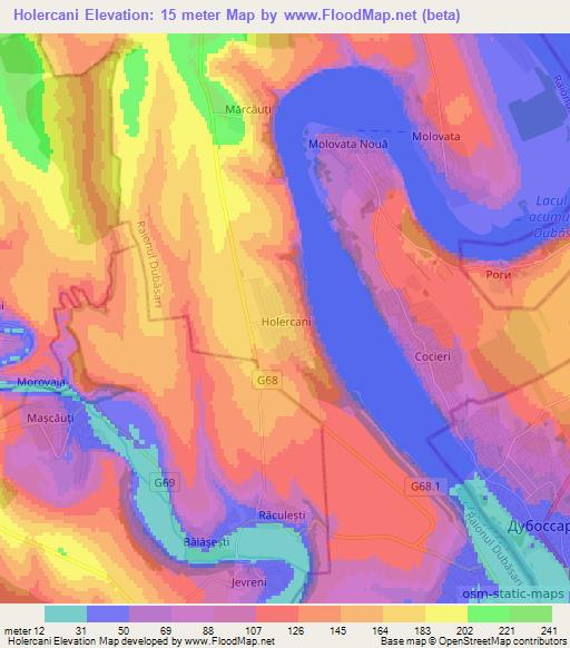 Holercani,Moldova Elevation Map