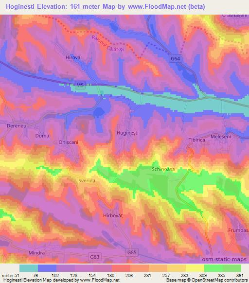 Hoginesti,Moldova Elevation Map