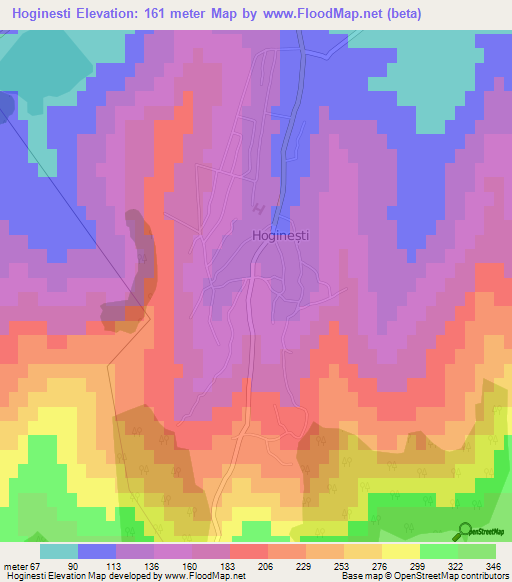 Hoginesti,Moldova Elevation Map