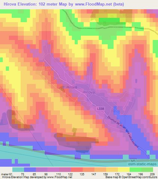 Hirova,Moldova Elevation Map