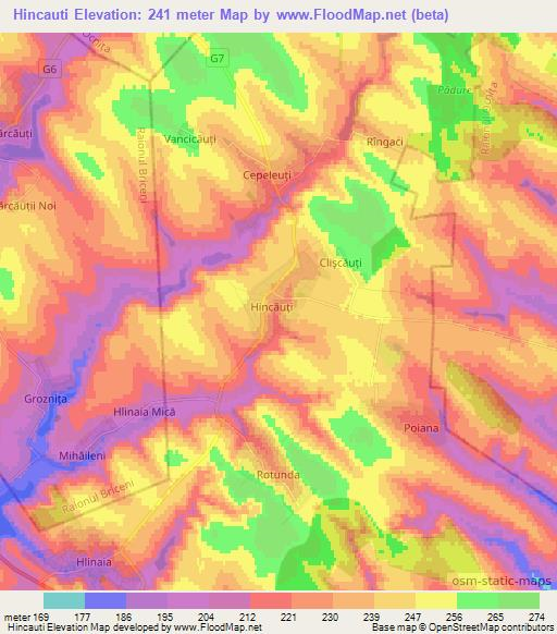 Hincauti,Moldova Elevation Map