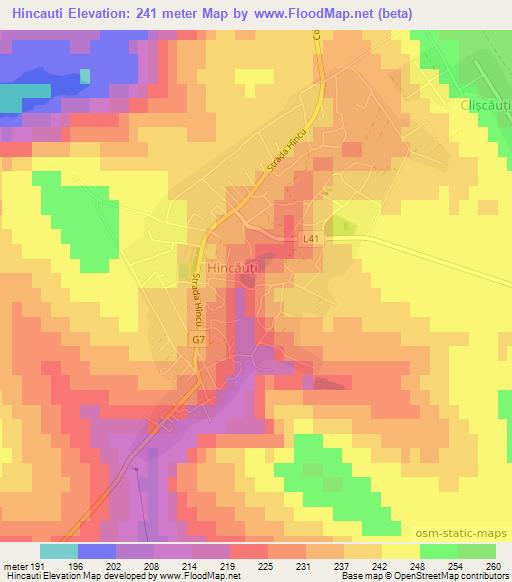 Hincauti,Moldova Elevation Map