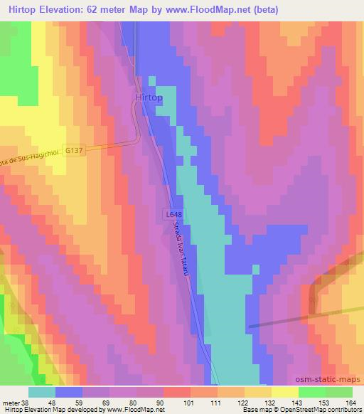 Hirtop,Moldova Elevation Map