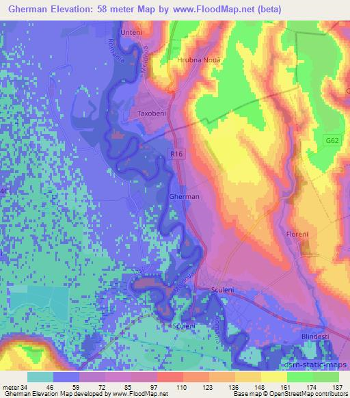 Gherman,Moldova Elevation Map