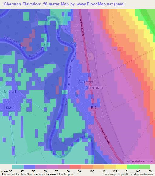 Gherman,Moldova Elevation Map