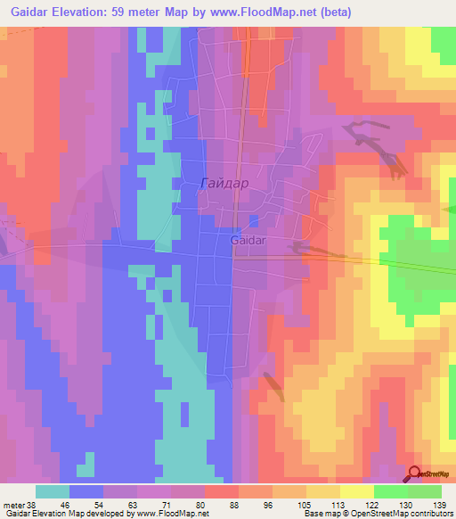 Gaidar,Moldova Elevation Map