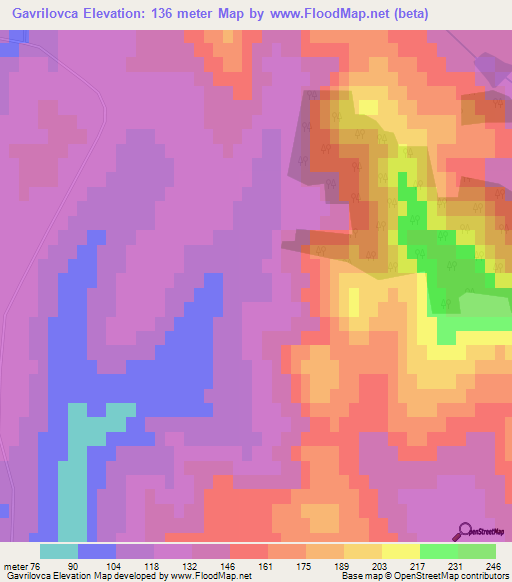 Gavrilovca,Moldova Elevation Map