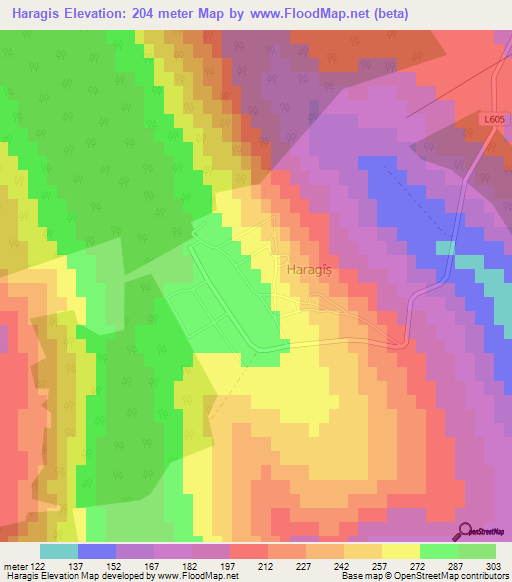 Haragis,Moldova Elevation Map