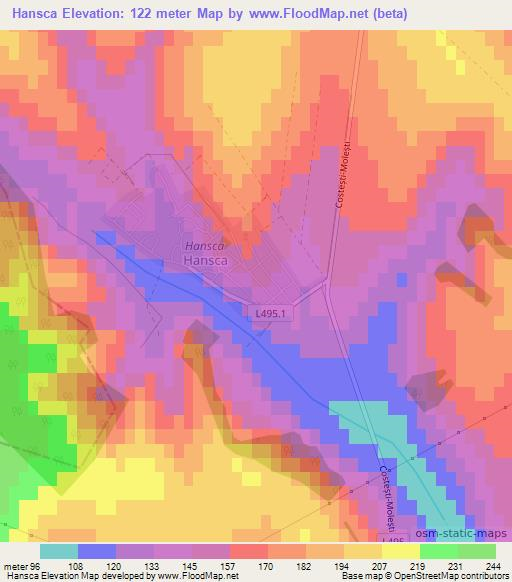 Hansca,Moldova Elevation Map