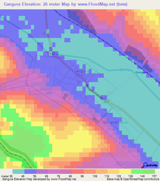 Gangura,Moldova Elevation Map