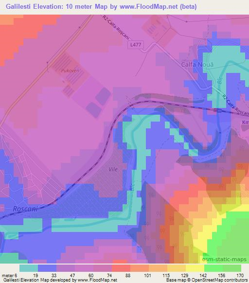 Galilesti,Moldova Elevation Map