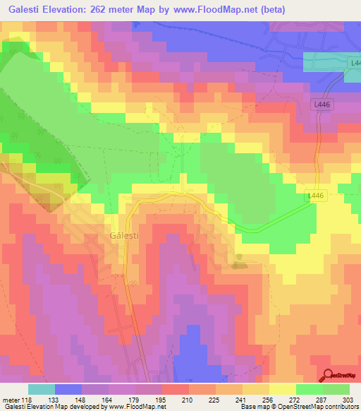 Galesti,Moldova Elevation Map