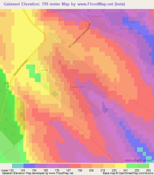 Galaseni,Moldova Elevation Map