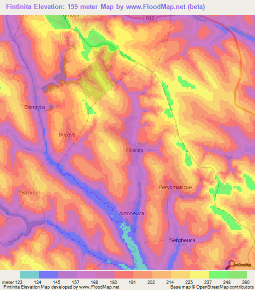 Fintinita,Moldova Elevation Map